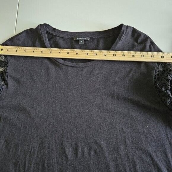 Stella And Dot Top Womens 1X Black LS Lace Ruffles Goth Whimsigoth Witchy Boho - Picture 4 of 12